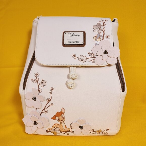 Loungefly Disney Bambi Thumper Cherry Blossom Floral Flap Sack Mini Backpack
